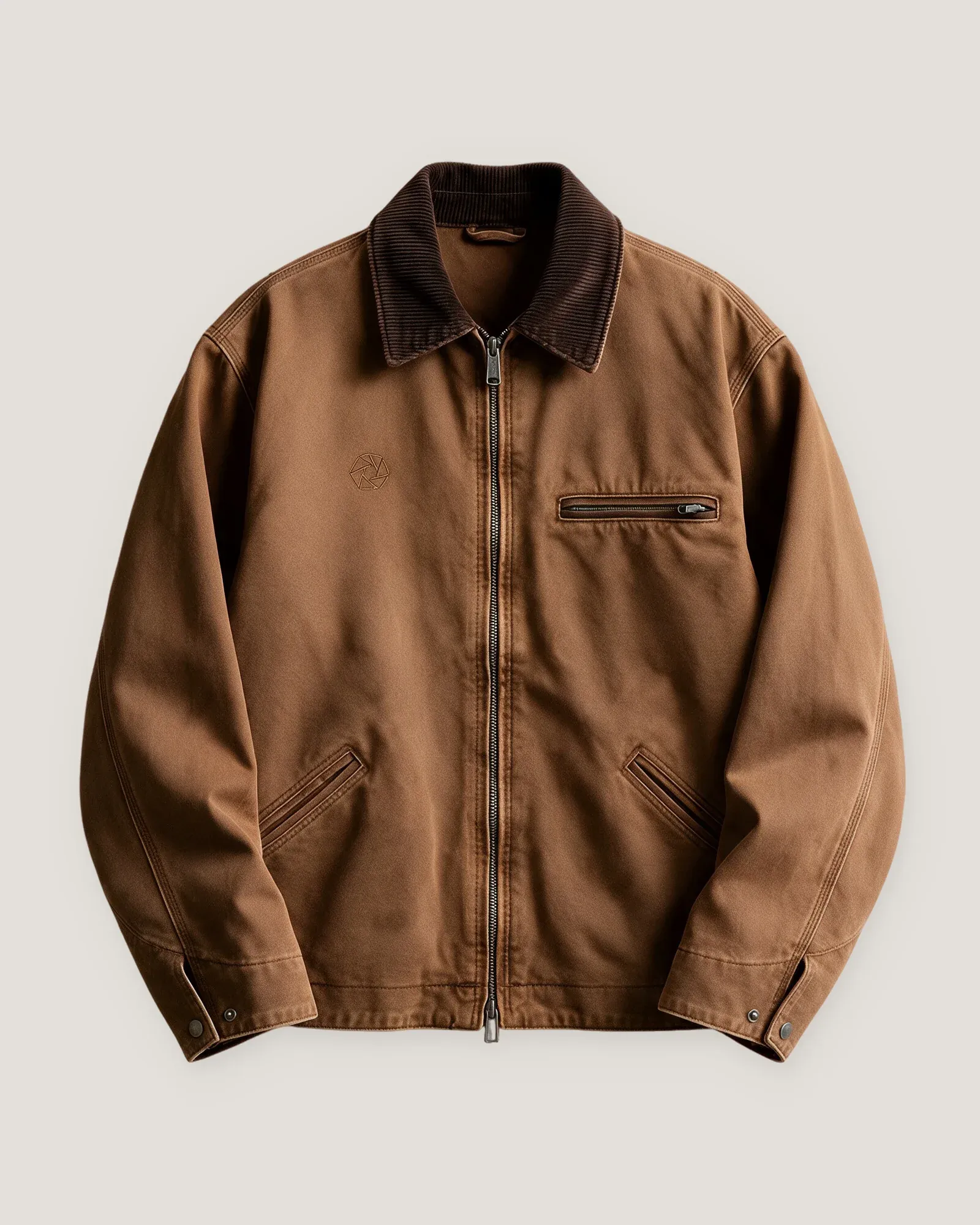 Shoreditch Work Jacket, front view in Tobacco