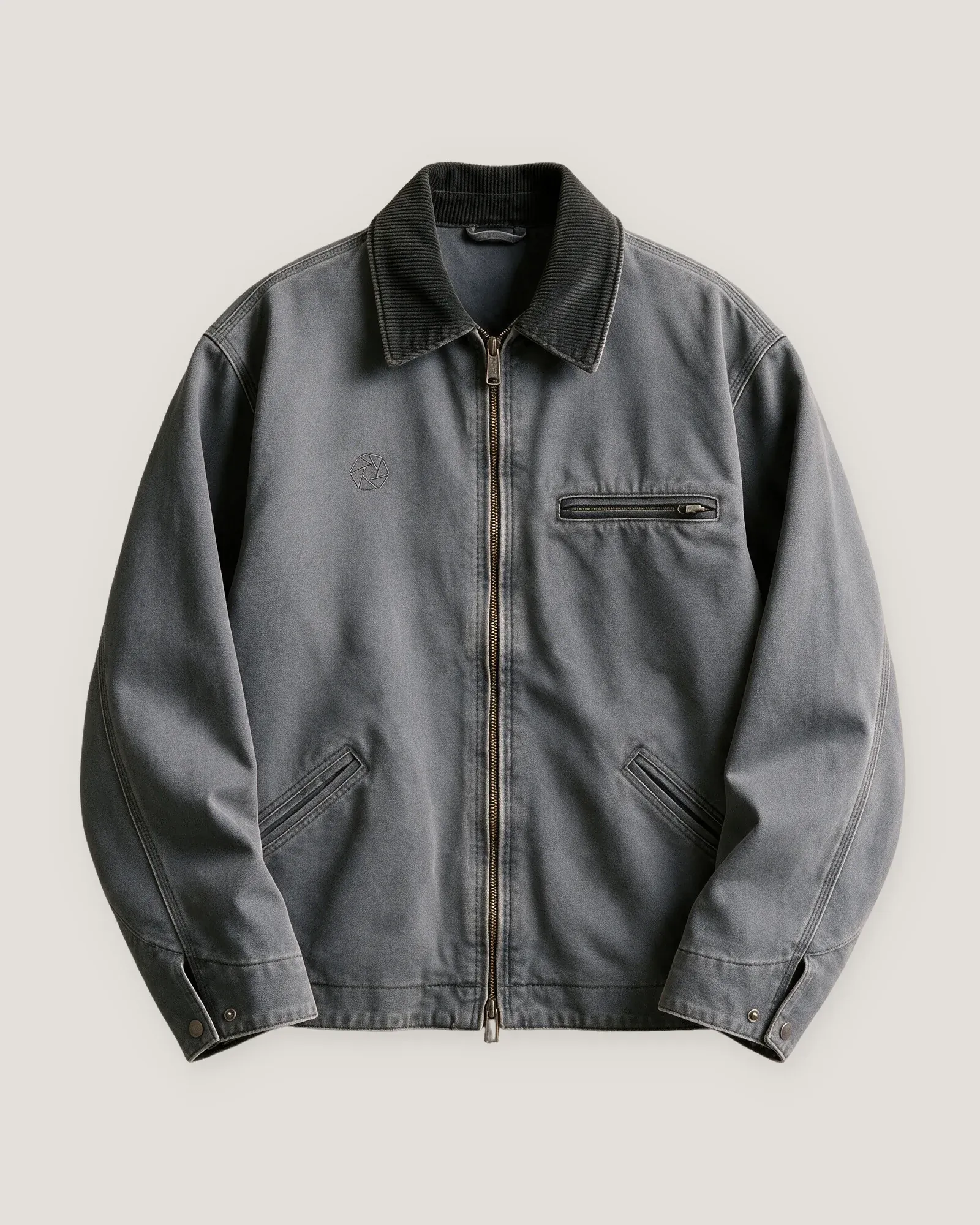 Shoreditch Work Jacket in Washed Grey