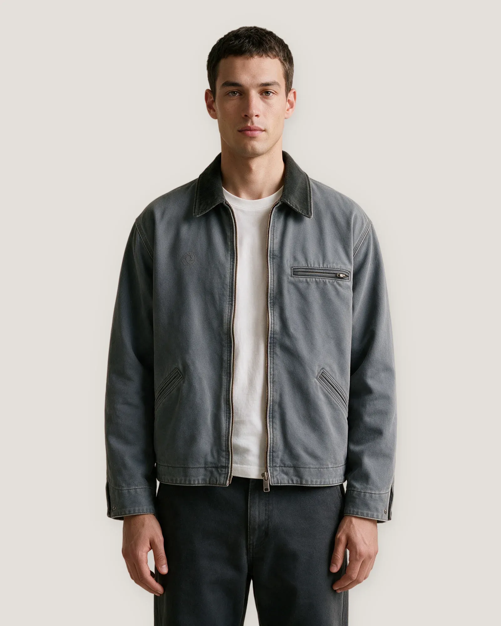 Model wearing the Shoreditch Work Jacket