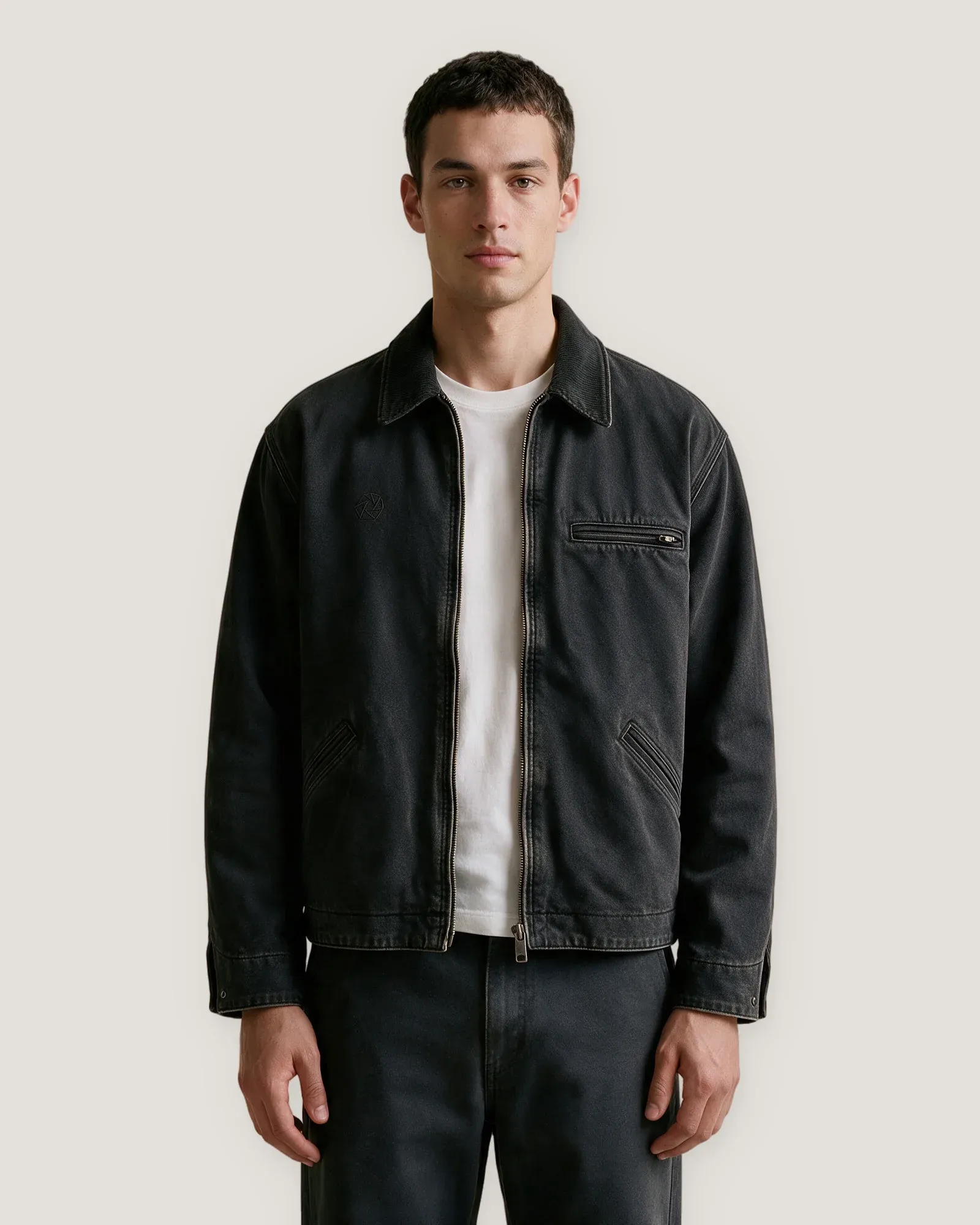 Model wearing the Shoreditch Work Jacket